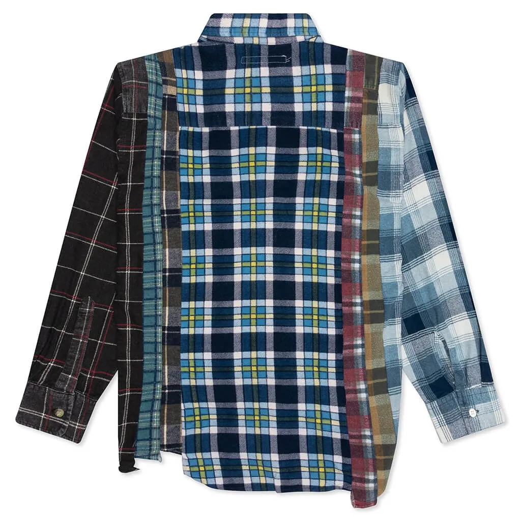 Rebuild by Flannel Shirt 7 Cuts Shirt - Blue/Yellow