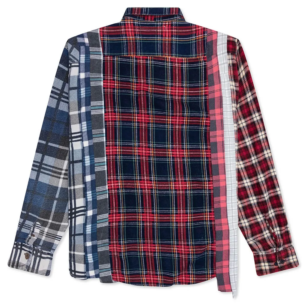 Rebuild by Flannel Shirt 7 Cuts Shirt - Navy/Scarlet