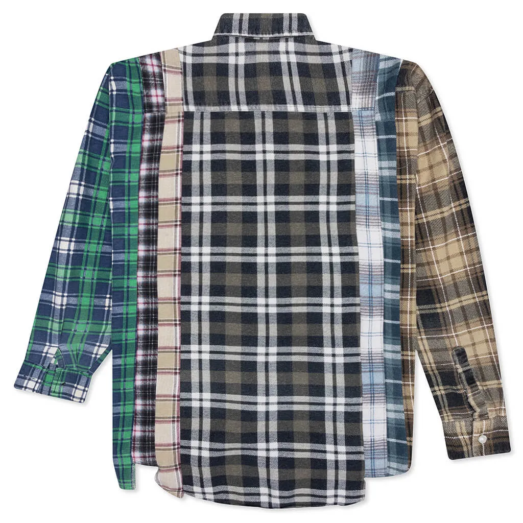 Rebuild by Flannel Shirt 7 Cuts Shirt - Olive/White