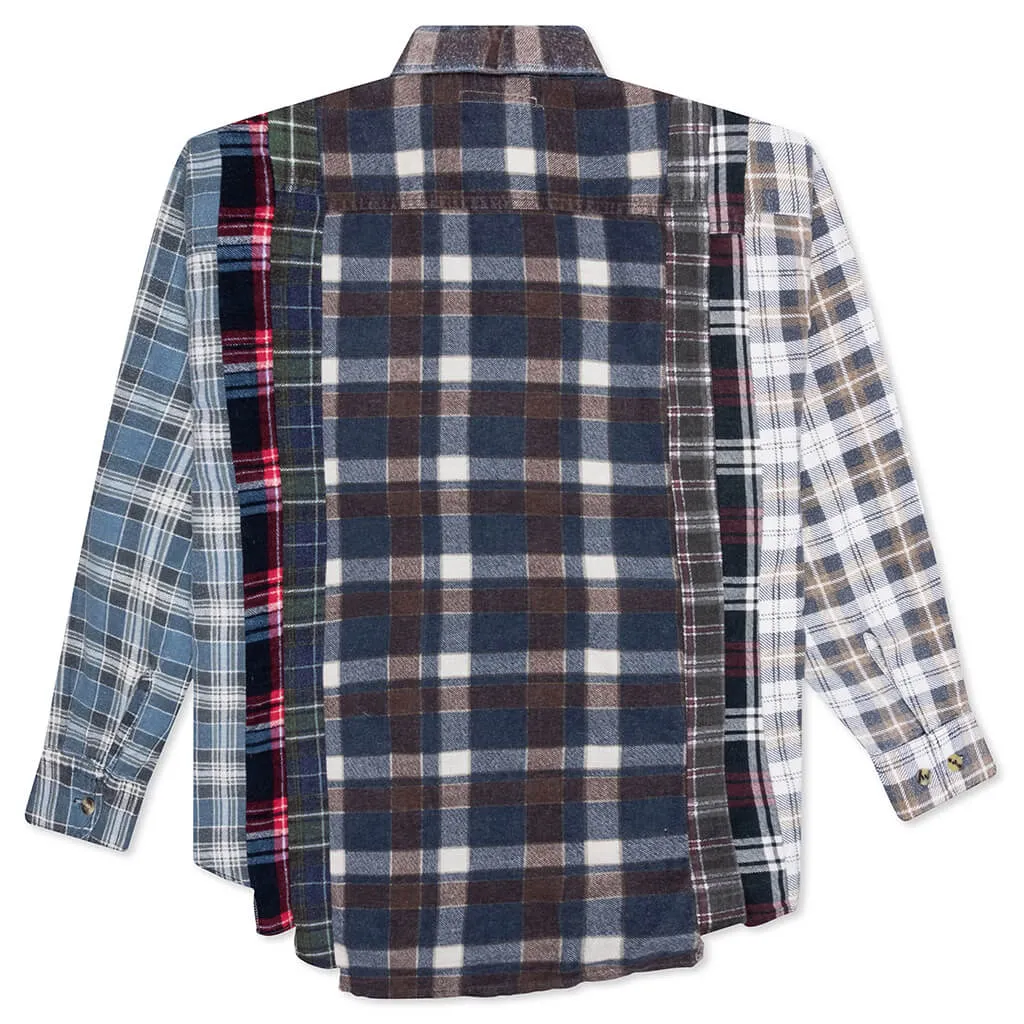 Rebuild by Flannel Shirt 7 Cuts Shirt - Rustic Blue/Brown