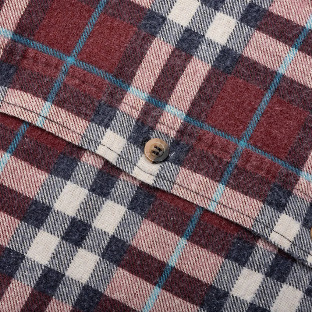 Rebuild by Flannel Shirt 7 Cuts Wide Shirt - Brick/Ocean