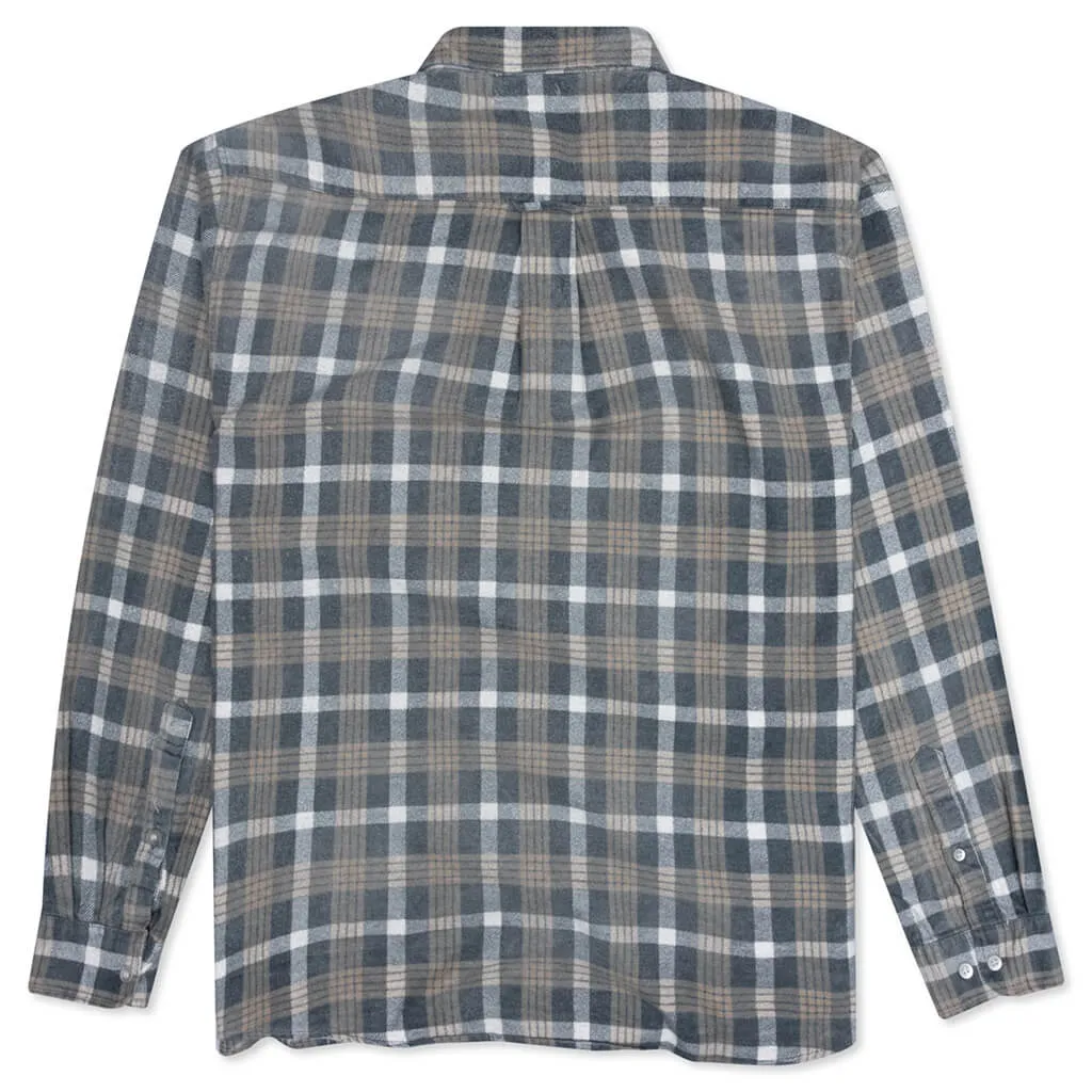 Rebuild by Flannel Shirt Ribbon Shirt / Reflection - Brown/Navy