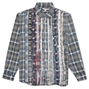 Rebuild by Flannel Shirt Ribbon Shirt / Reflection - Brown/Navy