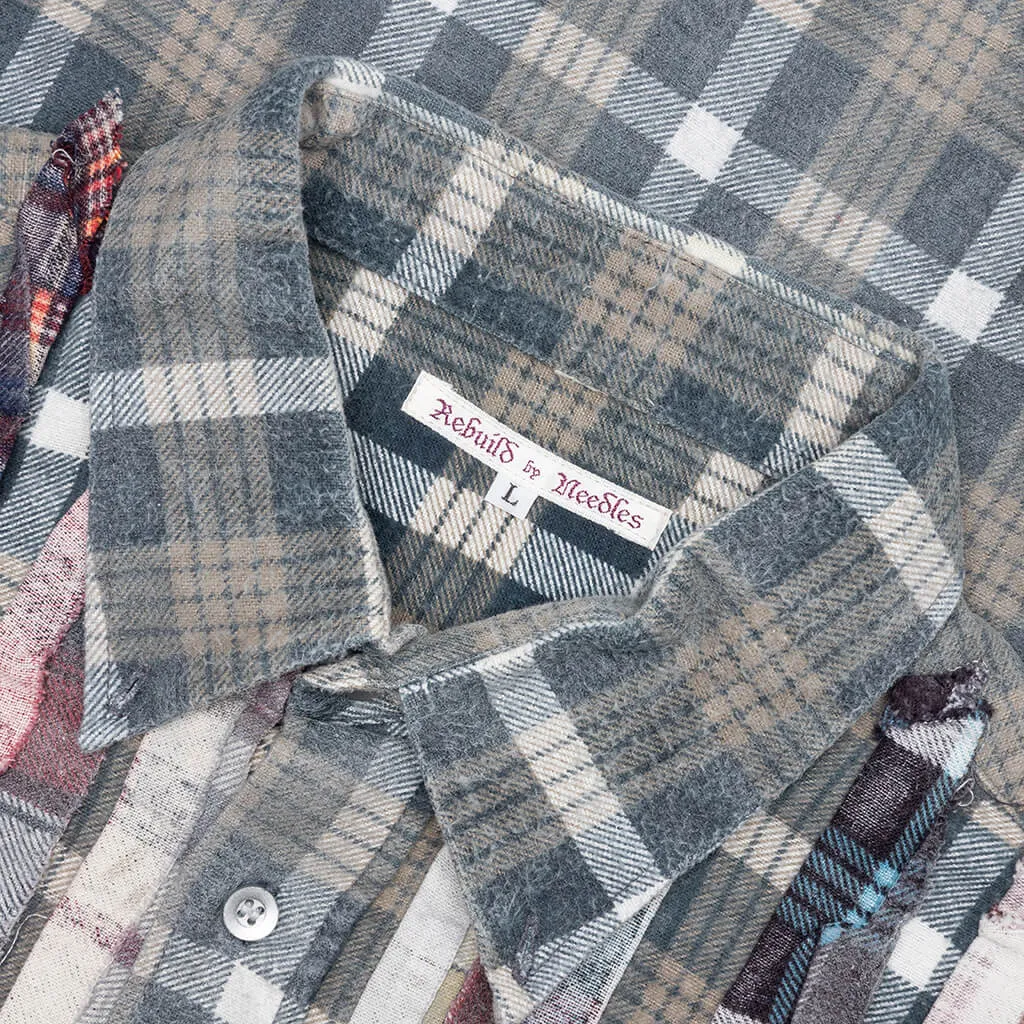 Rebuild by Flannel Shirt Ribbon Shirt / Reflection - Brown/Navy