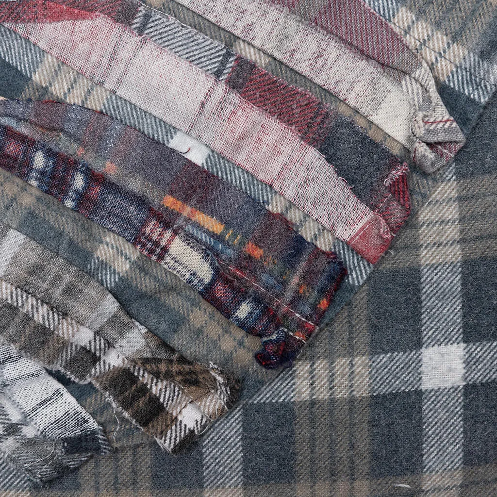 Rebuild by Flannel Shirt Ribbon Shirt / Reflection - Brown/Navy