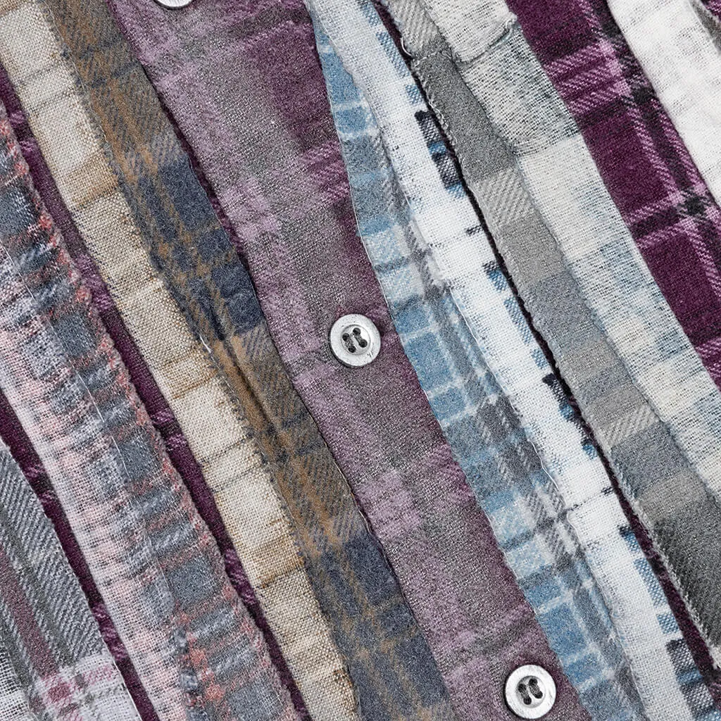 Rebuild Flannel Ribbon Shirt / Reflection - Purple Plaid