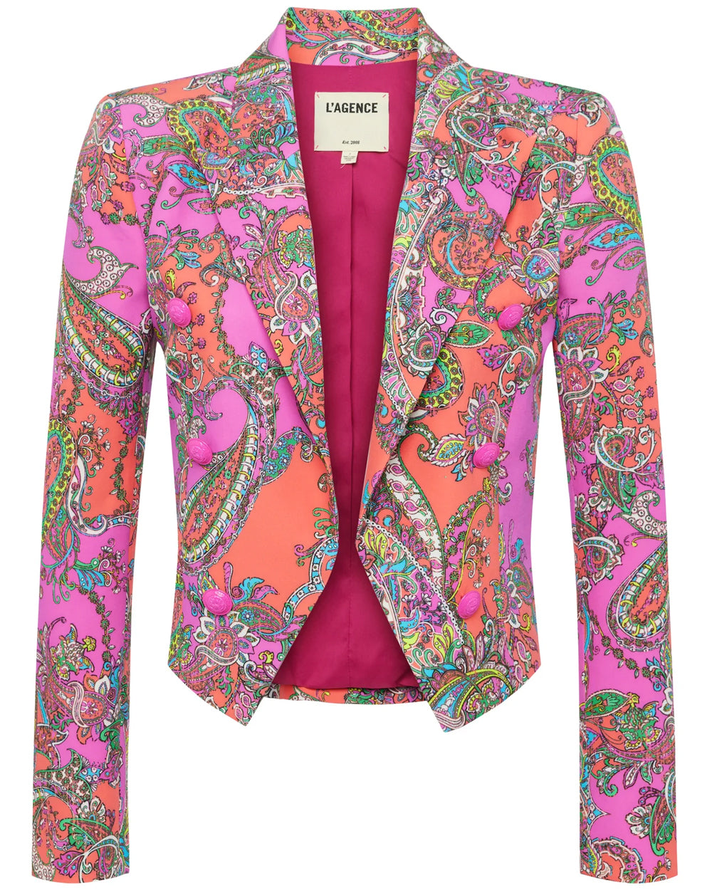 Rhodamine Pop Paisley Lila Boxy Blazer