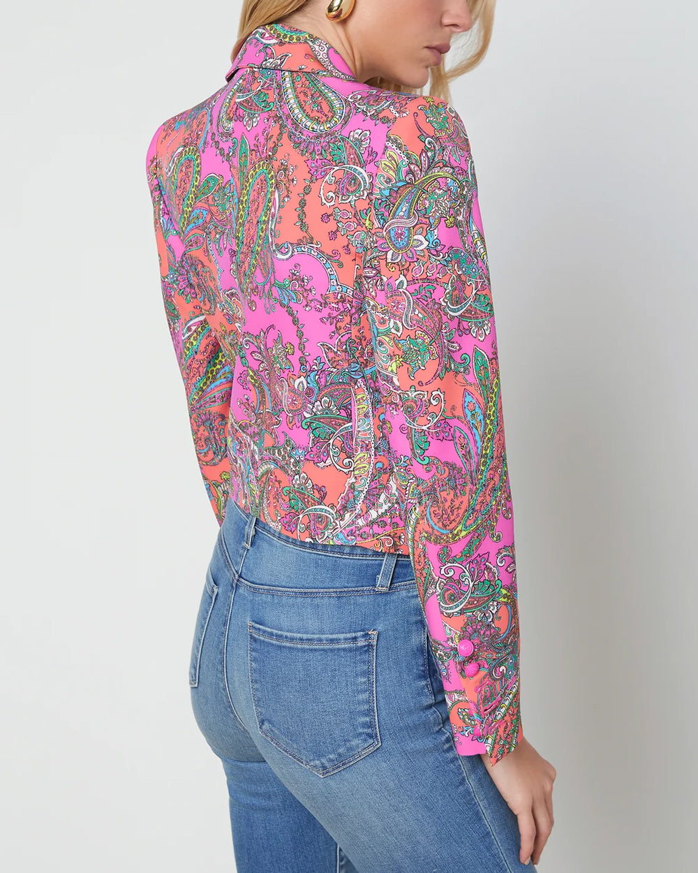 Rhodamine Pop Paisley Lila Boxy Blazer