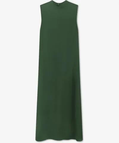 Roch Perel Women's Green Satin Turtleneck Dress