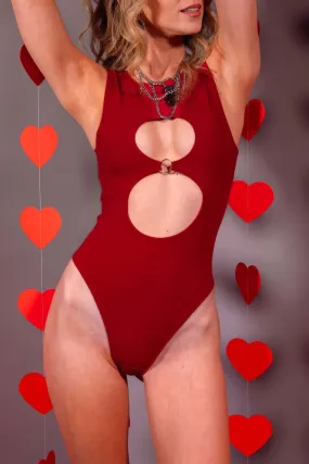 Scarlet Keyhole Bodysuit