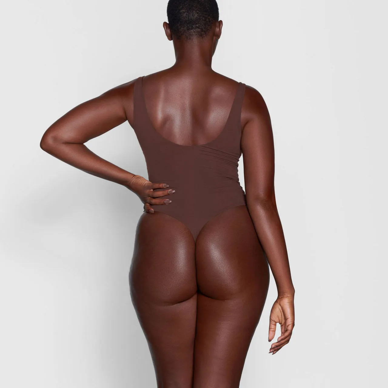 SKIMS FITS EVERYBODY Square Neck Bodysuit Cocoa - Dark Brown