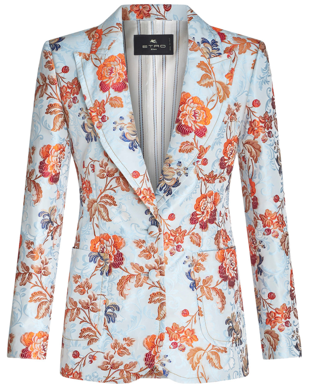 Sky Blue Floral Printed Blazer