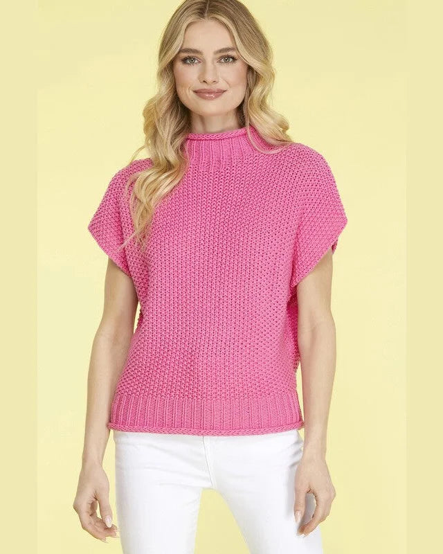 Sleeveless Mock Neck Knit Sweater