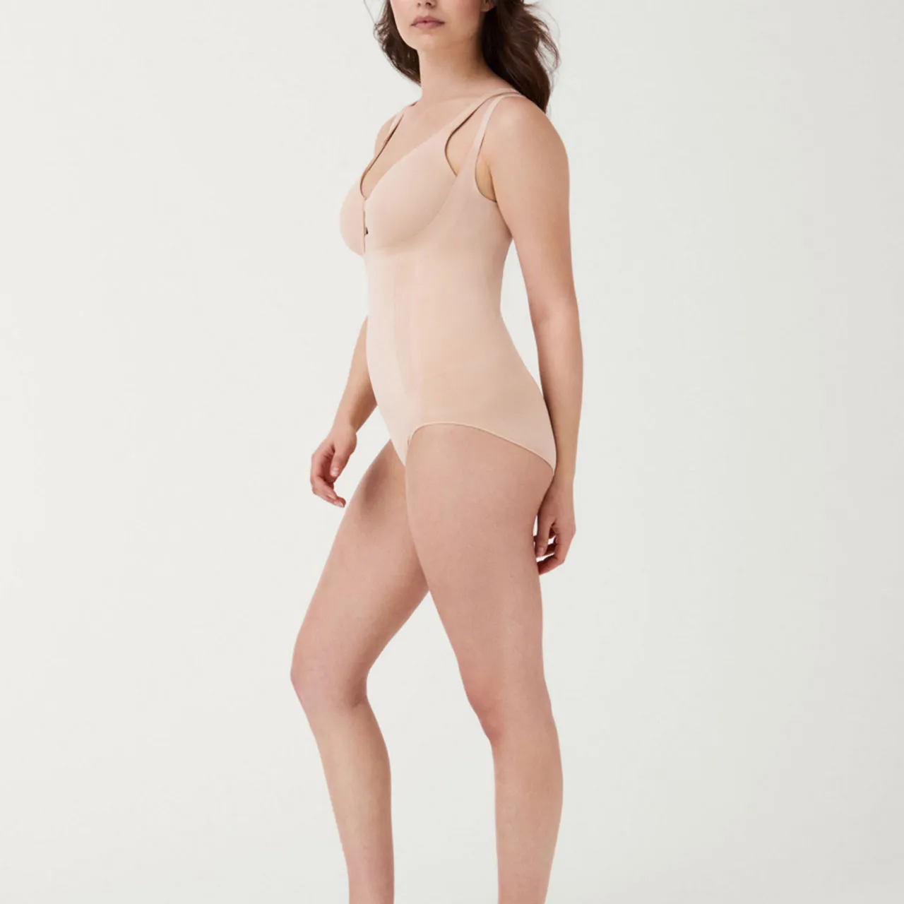 SPANX OnCore Firm Control Open-Bust Brief Bodysuit - Nude