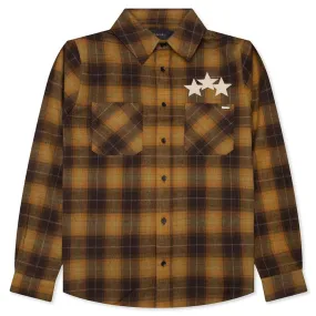 Stars Plaid Flannel - Chai Tea