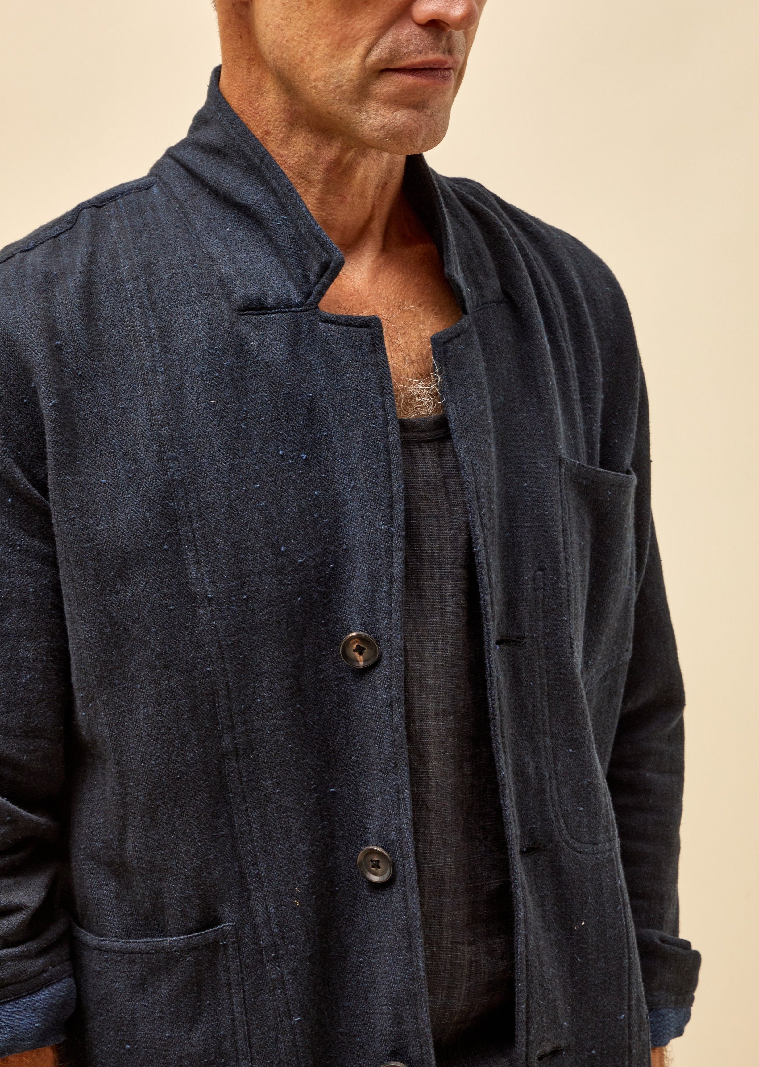 STUDY JACKET Military Herringbone Iron/Indigo