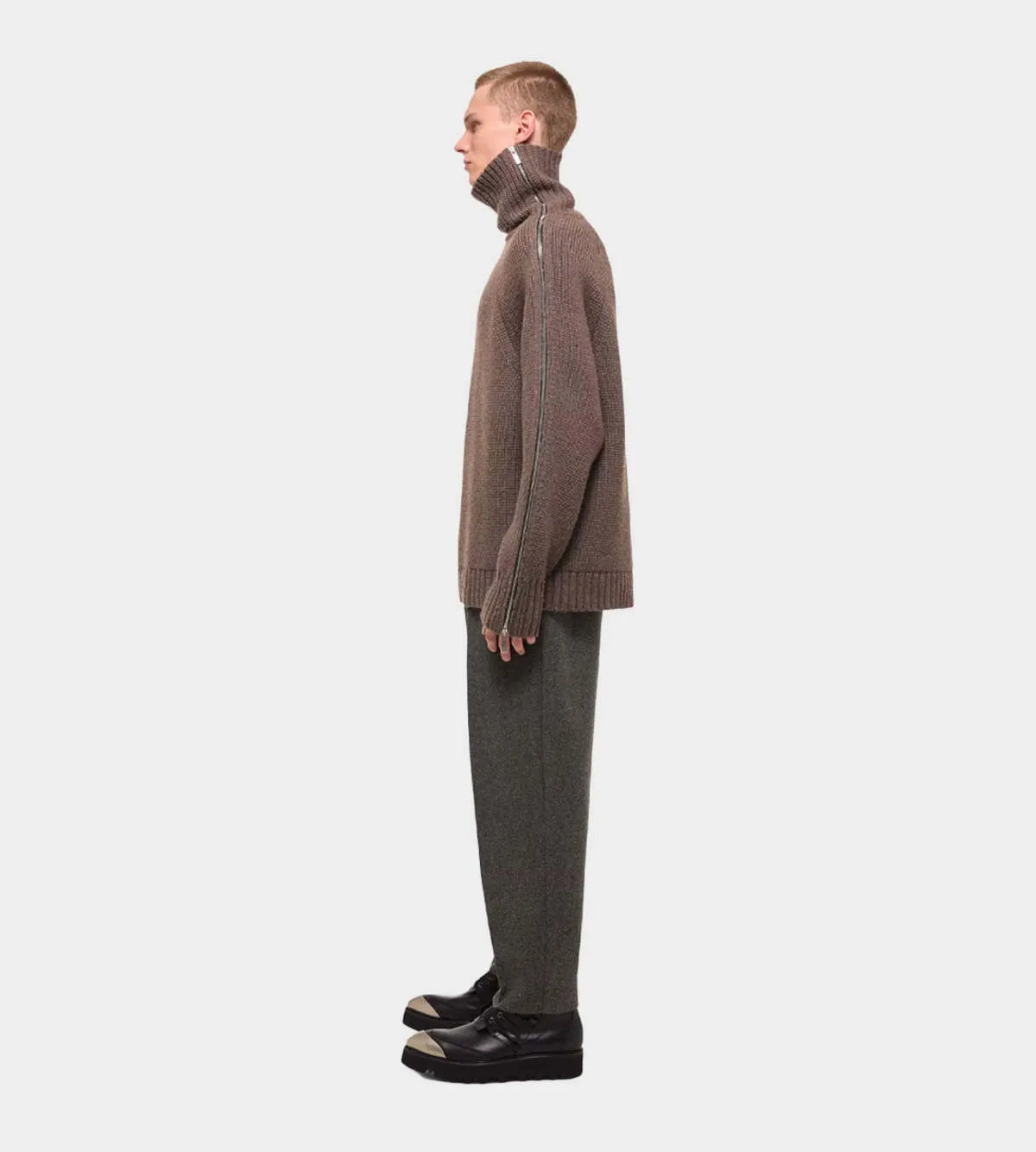 Suitcase Turtleneck - Taupe Melange