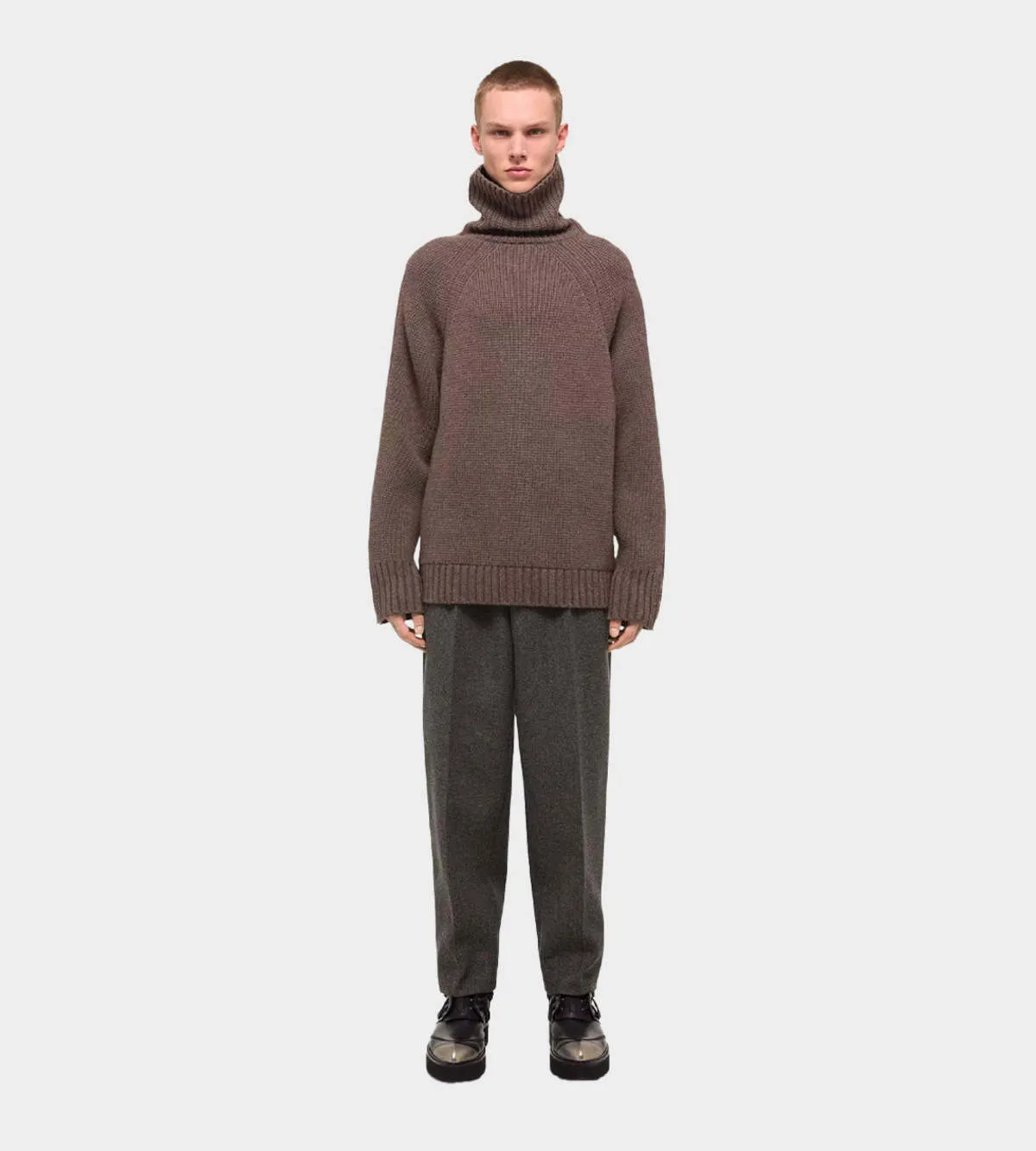 Suitcase Turtleneck - Taupe Melange