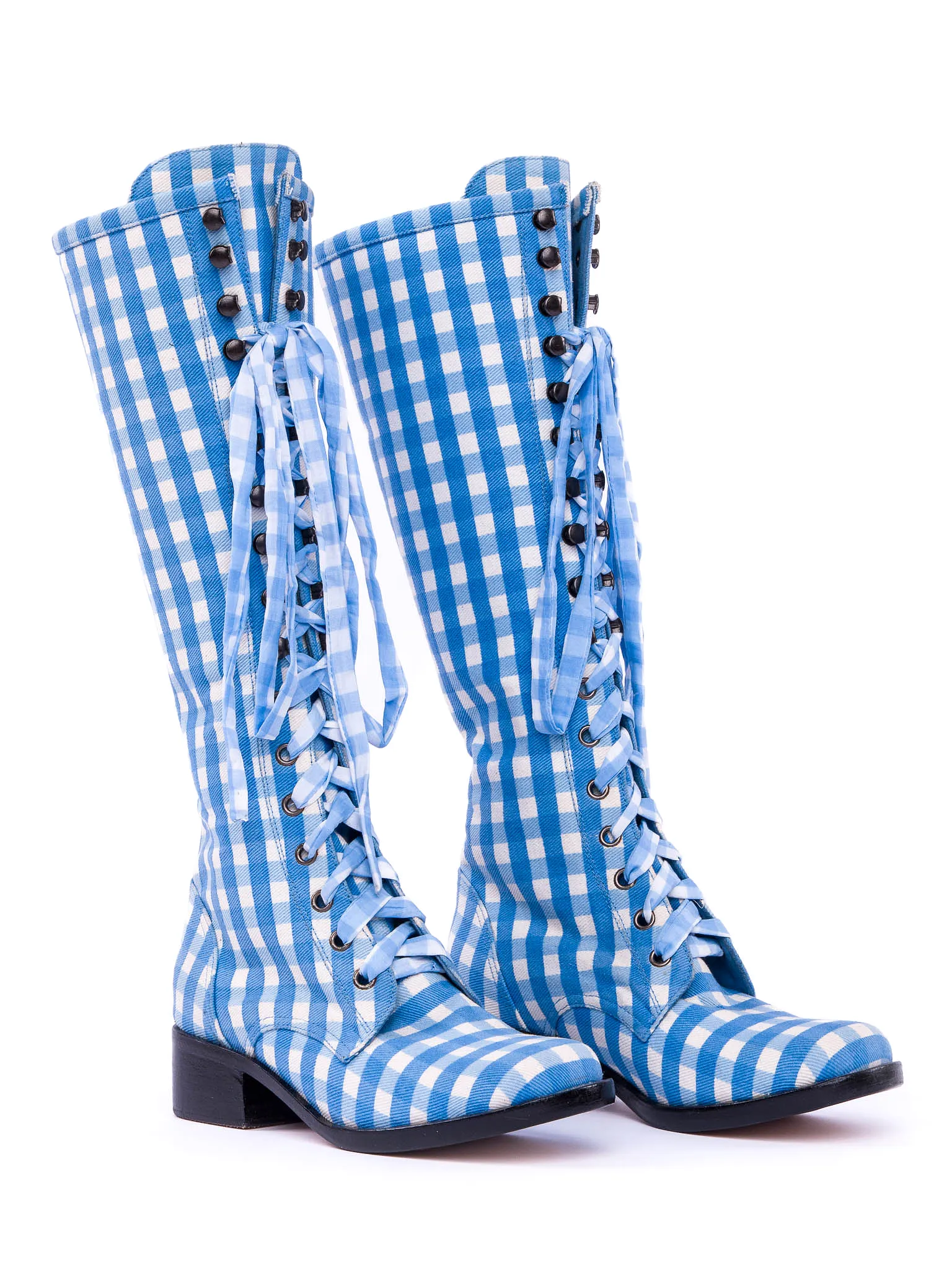 Sweet Pea Boots - Placid Blue Gingham