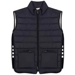 Thom Browne Ultra Light Nylon Tech Funnel Neck Down Vest Navy