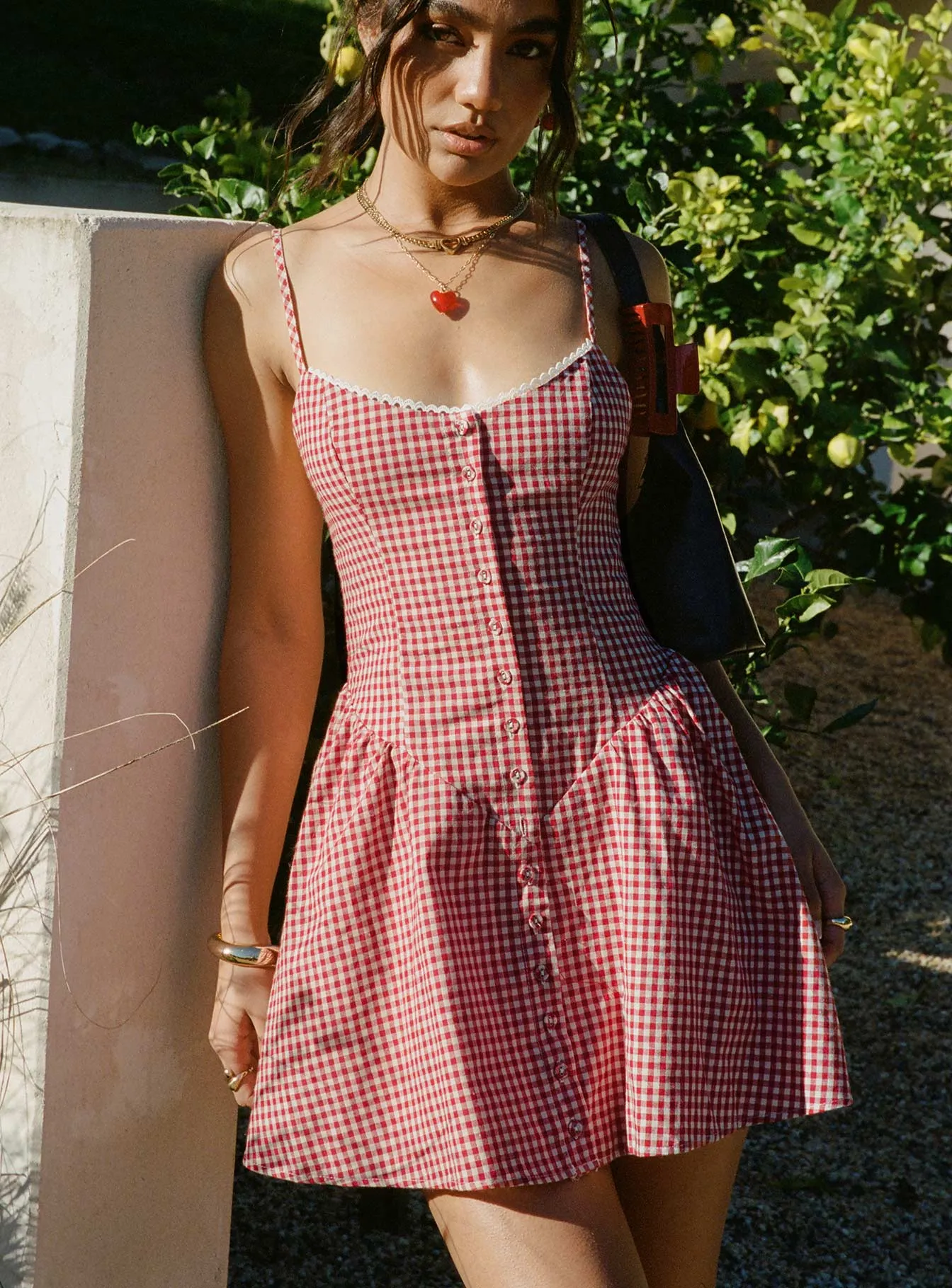 Toulouse Mini Dress Red Gingham