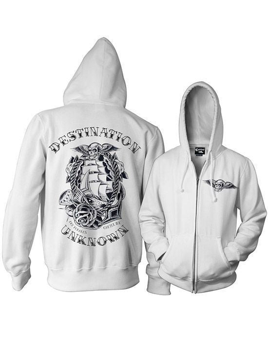 Unisex Destination Unknown Zip-Up Hoodie