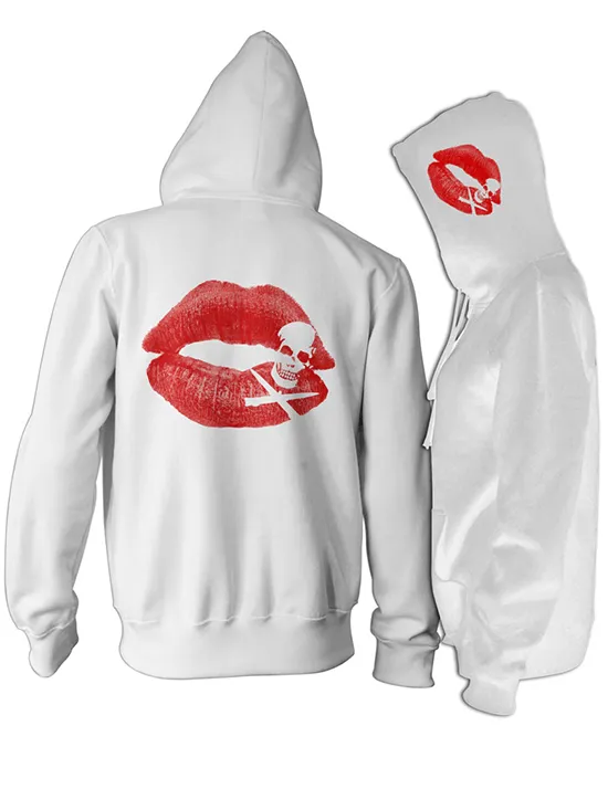 Unisex Kiss Of Death Zip Up Hoodie