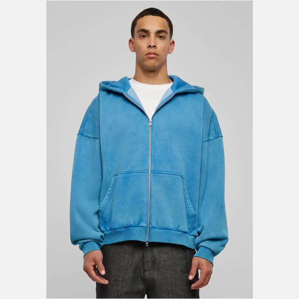 Urban Classics - Men's Heavy Stone Washed 90s Zip Hoodie