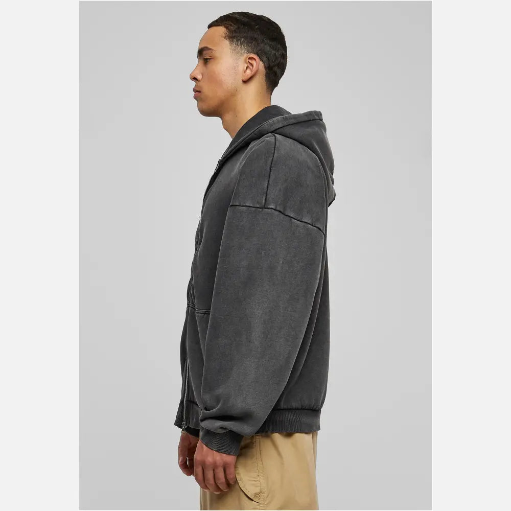 Urban Classics - Men's Heavy Stone Washed 90s Zip Hoodie