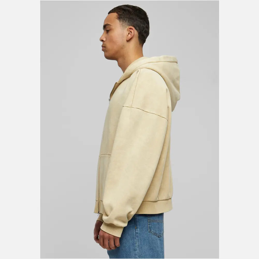 Urban Classics - Men's Heavy Stone Washed 90s Zip Hoodie