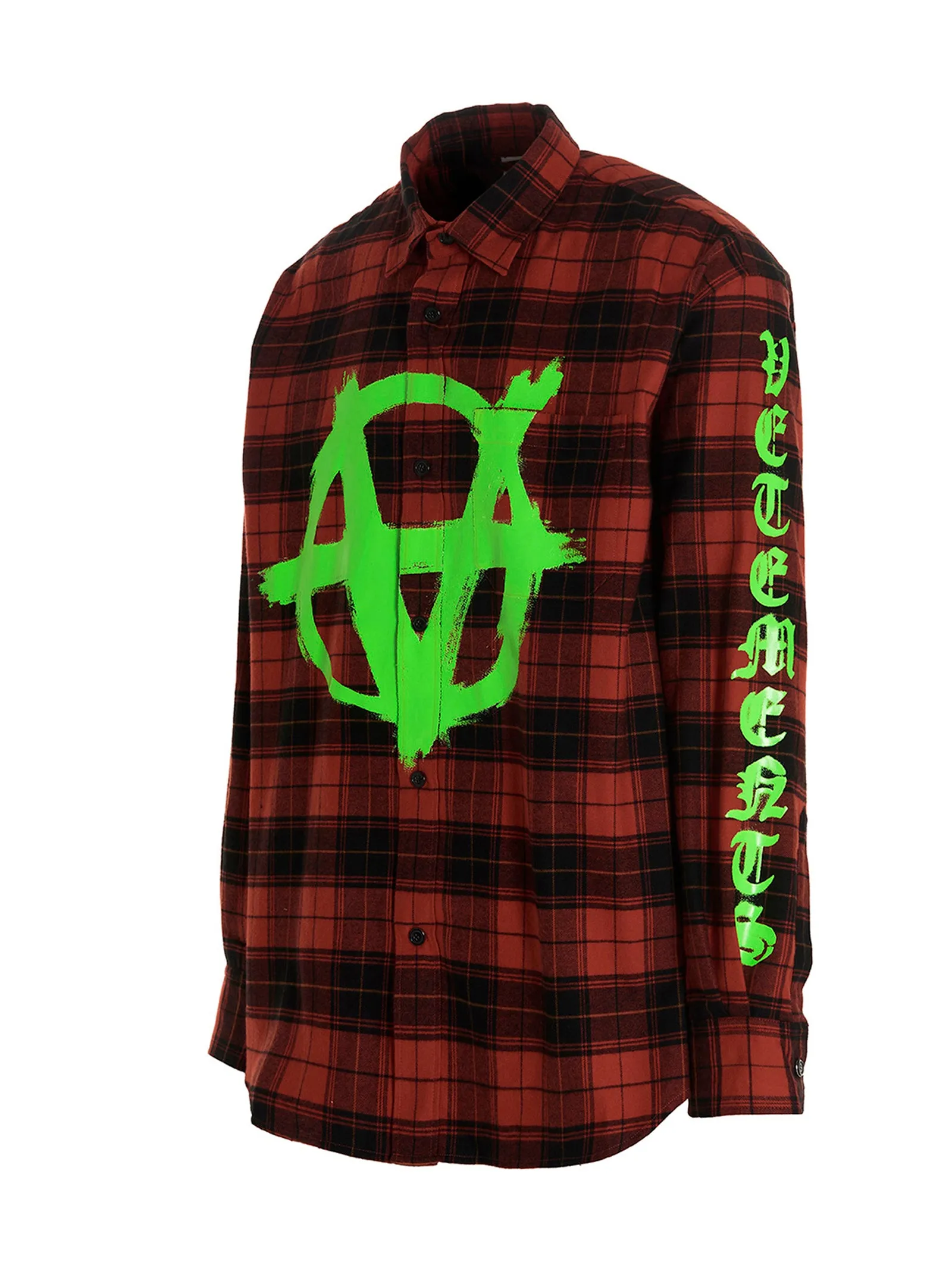 Vetements Plaid-Printed Flannel Long-Sleeved Shirt