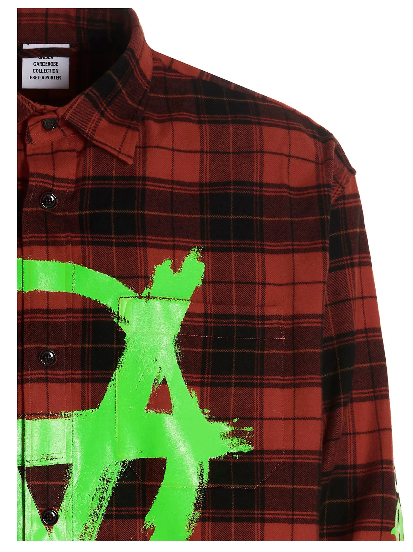 Vetements Plaid-Printed Flannel Long-Sleeved Shirt