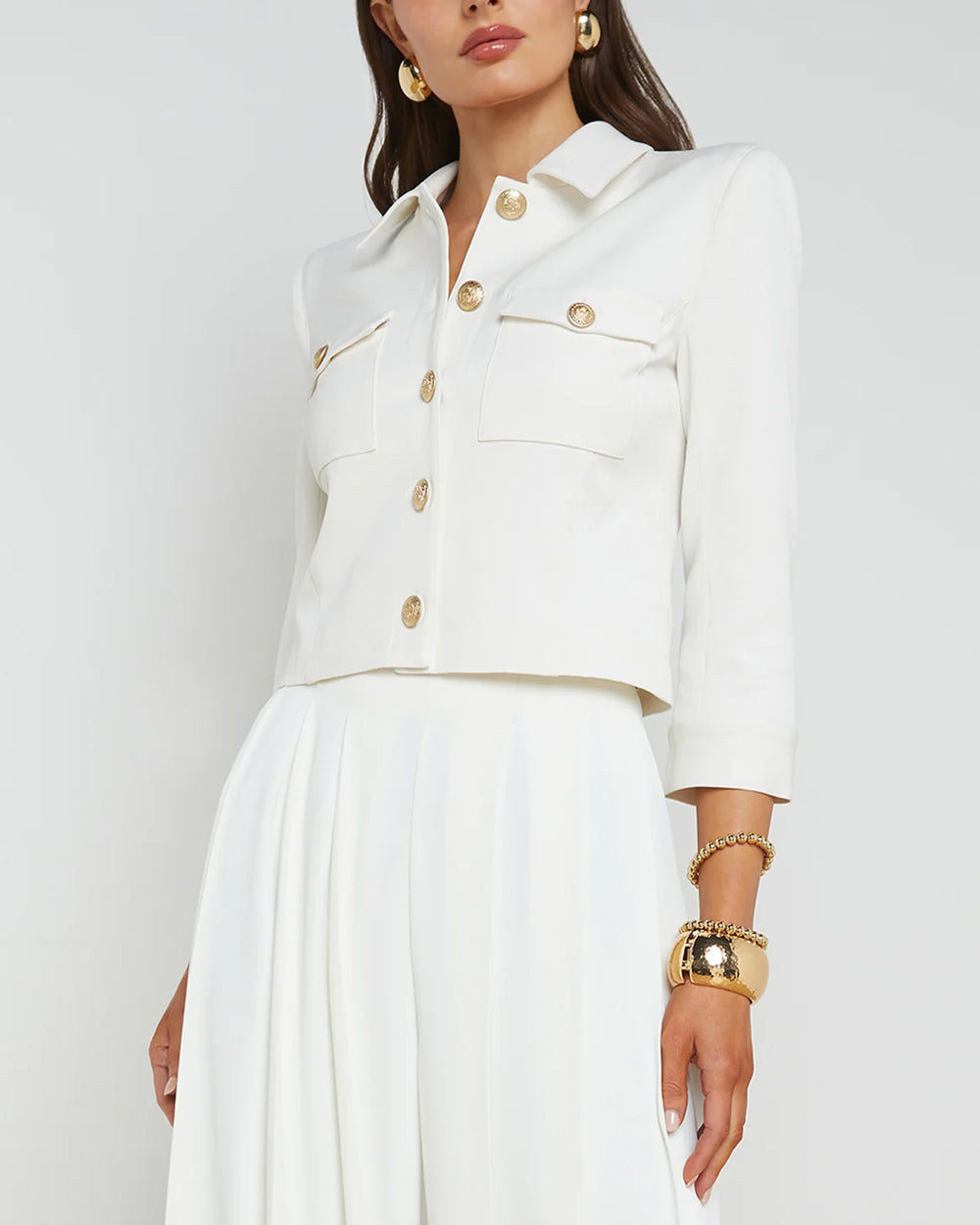 White Kumi Cropped Jacket