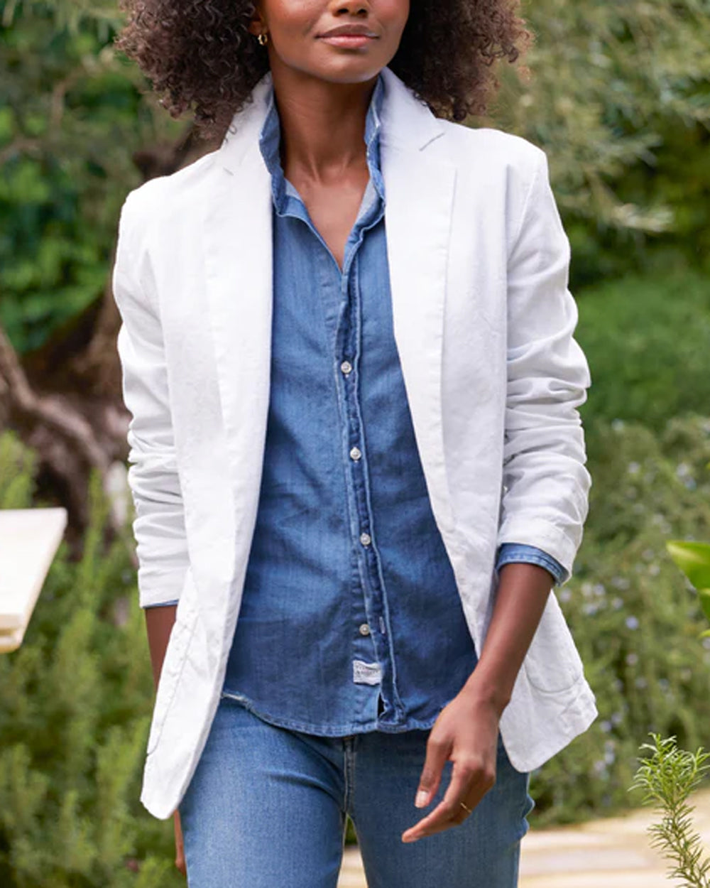 White Linen Dublin Tailored Blazer