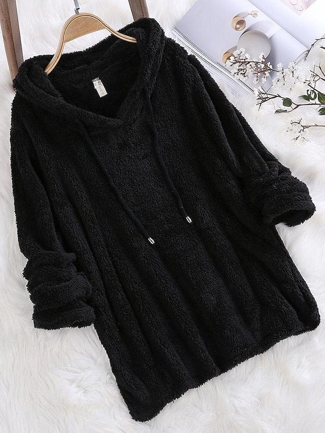 Women's Teddy Sherpa Fleece Hoodie Sweatshirt for Winter