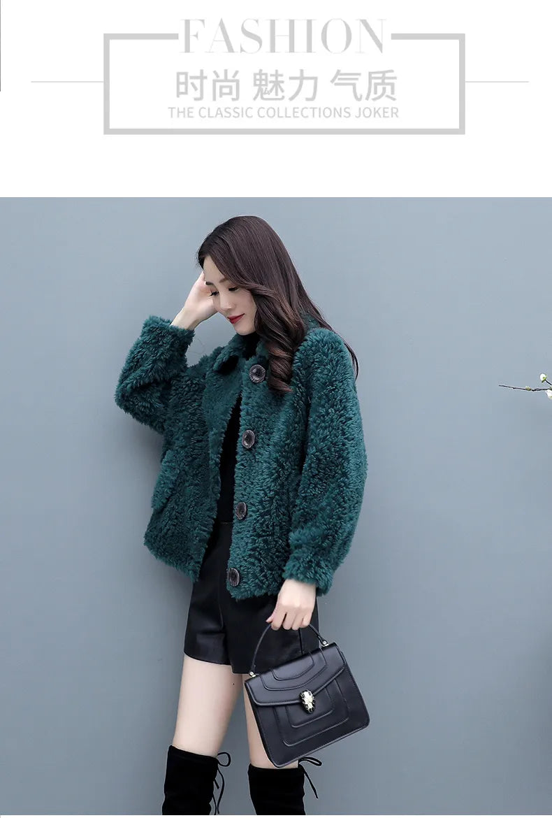 Women's Vintage Winter Fashion Wool Turn-down Collar Slim Coat