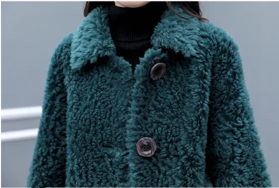 Women's Vintage Winter Fashion Wool Turn-down Collar Slim Coat