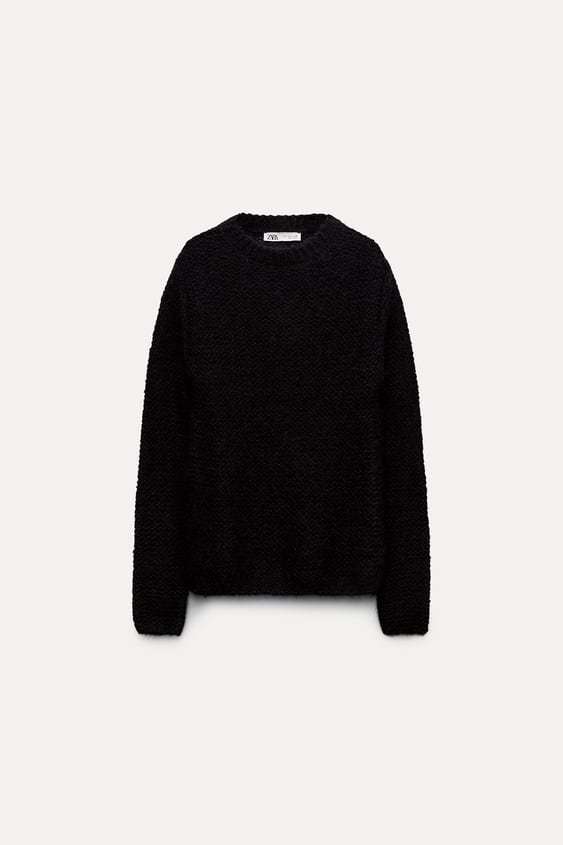 ZARA  |ALPACA BLEND OPEN KNIT SWEATER