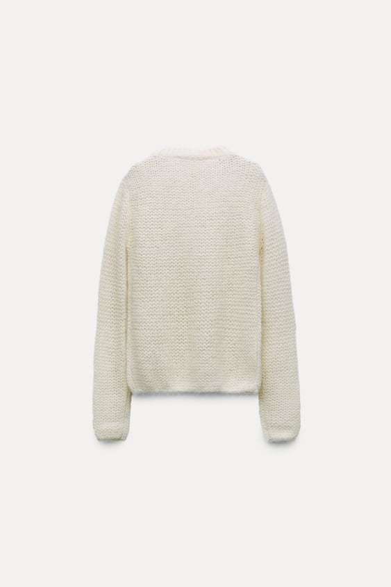 ZARA  |ALPACA BLEND OPEN KNIT SWEATER