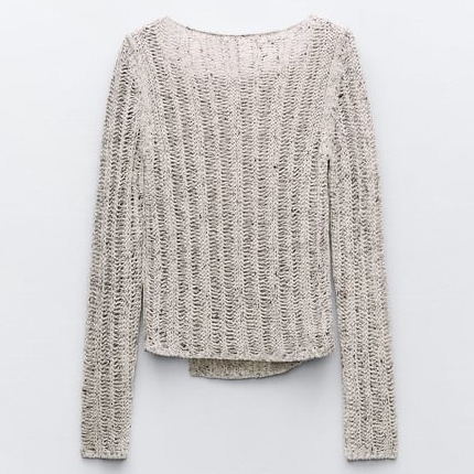 ZARA  |ASYMMETRICAL OPEN KNIT SWEATER