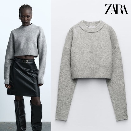 ZARA  |CROPPED KNIT SWEATER