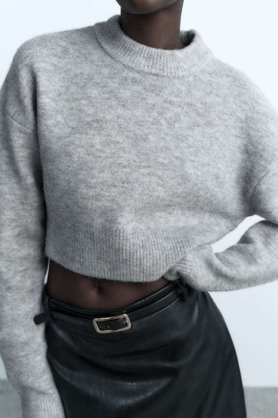 ZARA  |CROPPED KNIT SWEATER