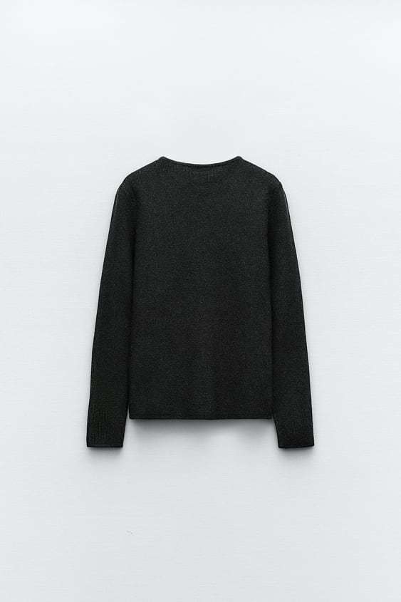 ZARA  |SIDE BUTTON KNIT SWEATER