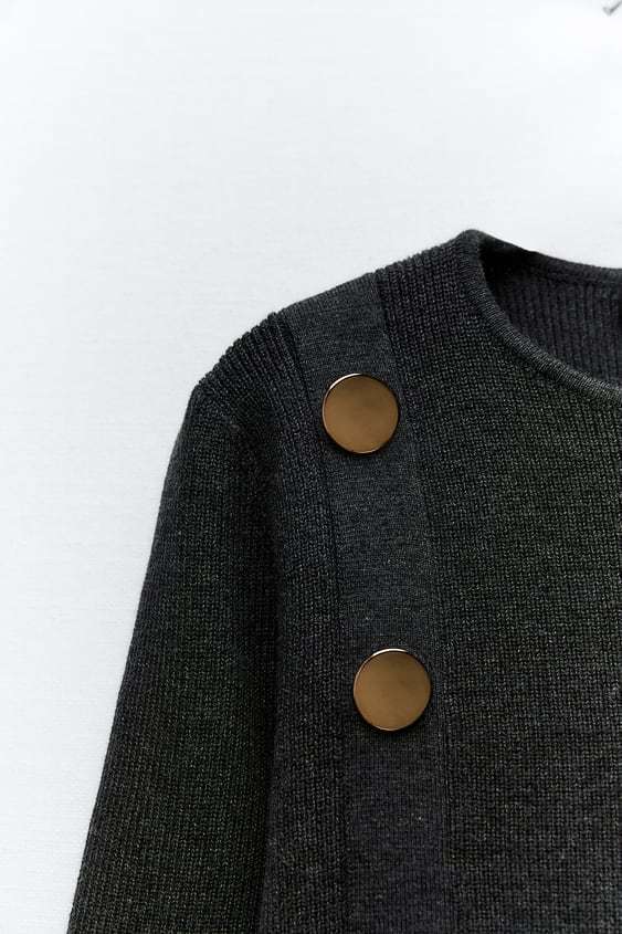 ZARA  |SIDE BUTTON KNIT SWEATER