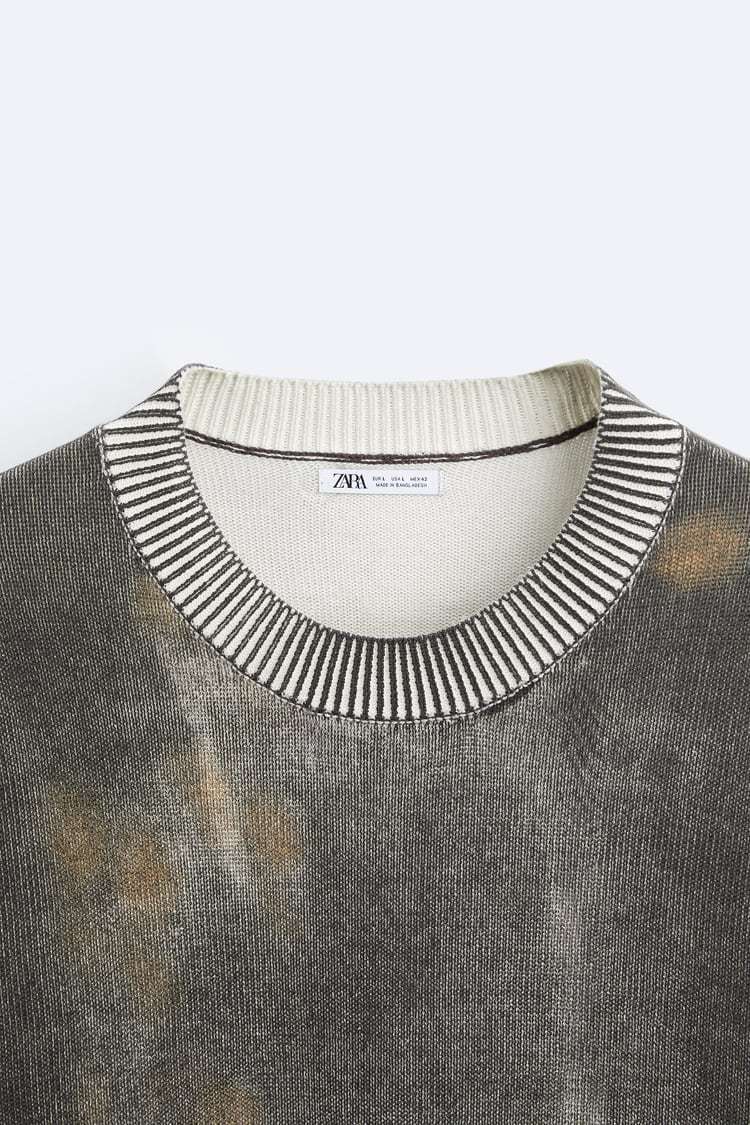 ZARA  |WASHED PRINTED SWEATER